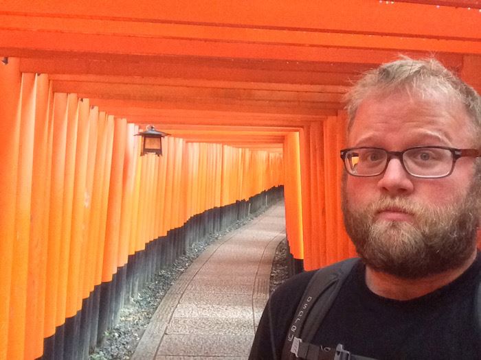 Shane at Fushimi Inari-taisha (伏見稲荷大社) in Kyoto (京都) in June of 2015